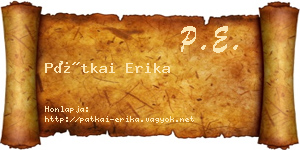 Pátkai Erika névjegykártya