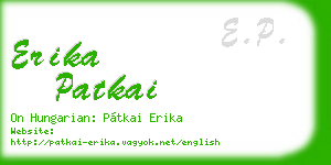 erika patkai business card